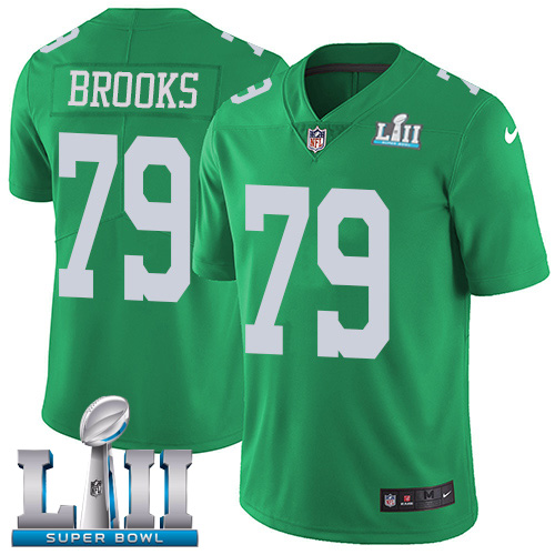 Nike Eagles #79 Brandon Brooks Green Super Bowl LII Men's Stitched NFL Limited Rush Jersey - Click Image to Close